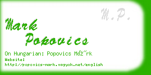 mark popovics business card